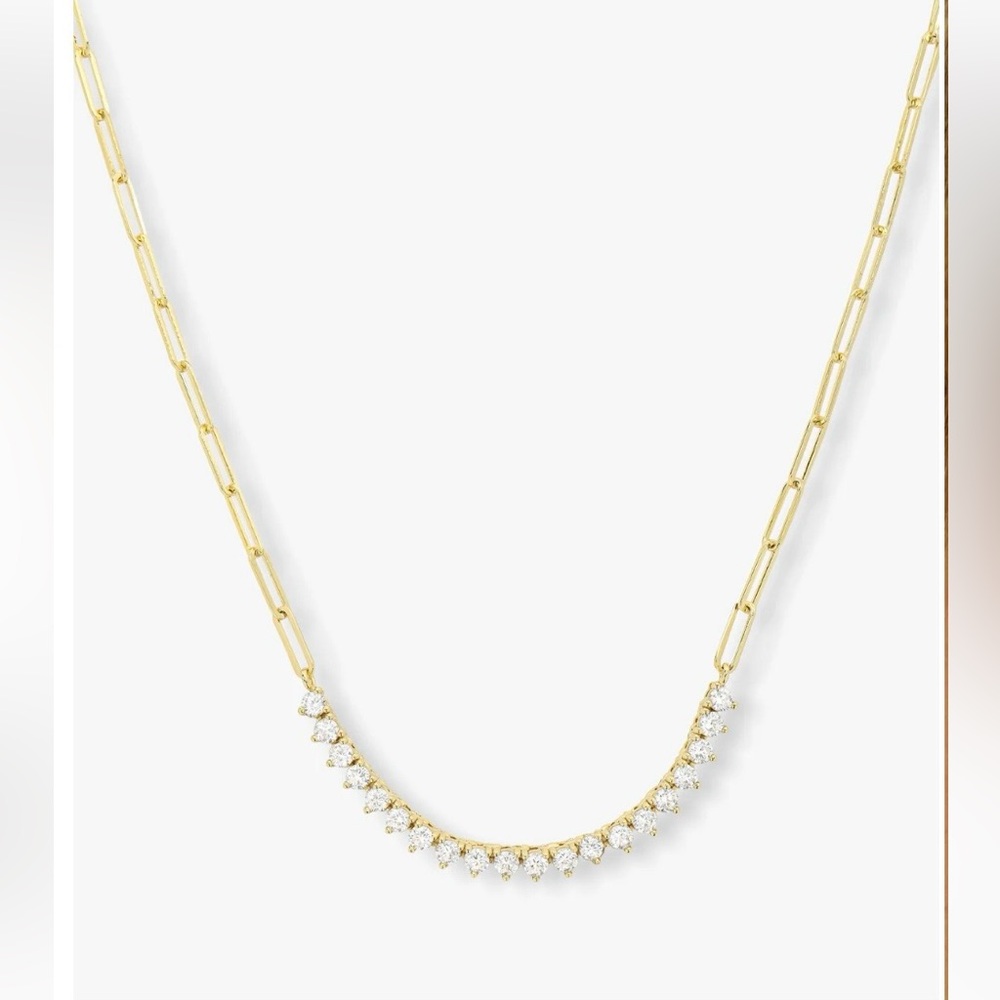 Elegant Gold Necklace with Diamondettes